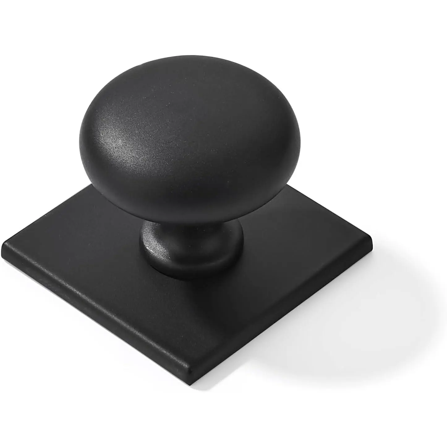 2 Pack 1-1/2 Inch Matte Black Cabinet Knobs with  Backplate - for Drawers, Cabinets & Bi-Fold Doors