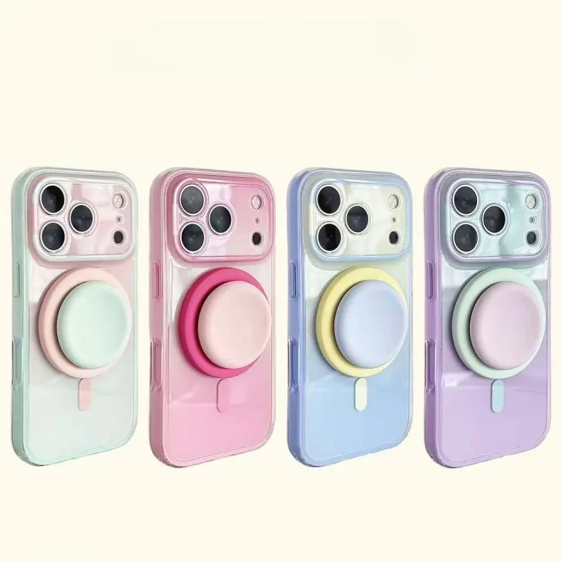 Compatible iPhone 17 Pro Max 16 15 14 13 Case, Magnetic 2-in-1 Dual Layer Gradient Full Coverage Simple Fresh Shockproof Cover  HN0719-1