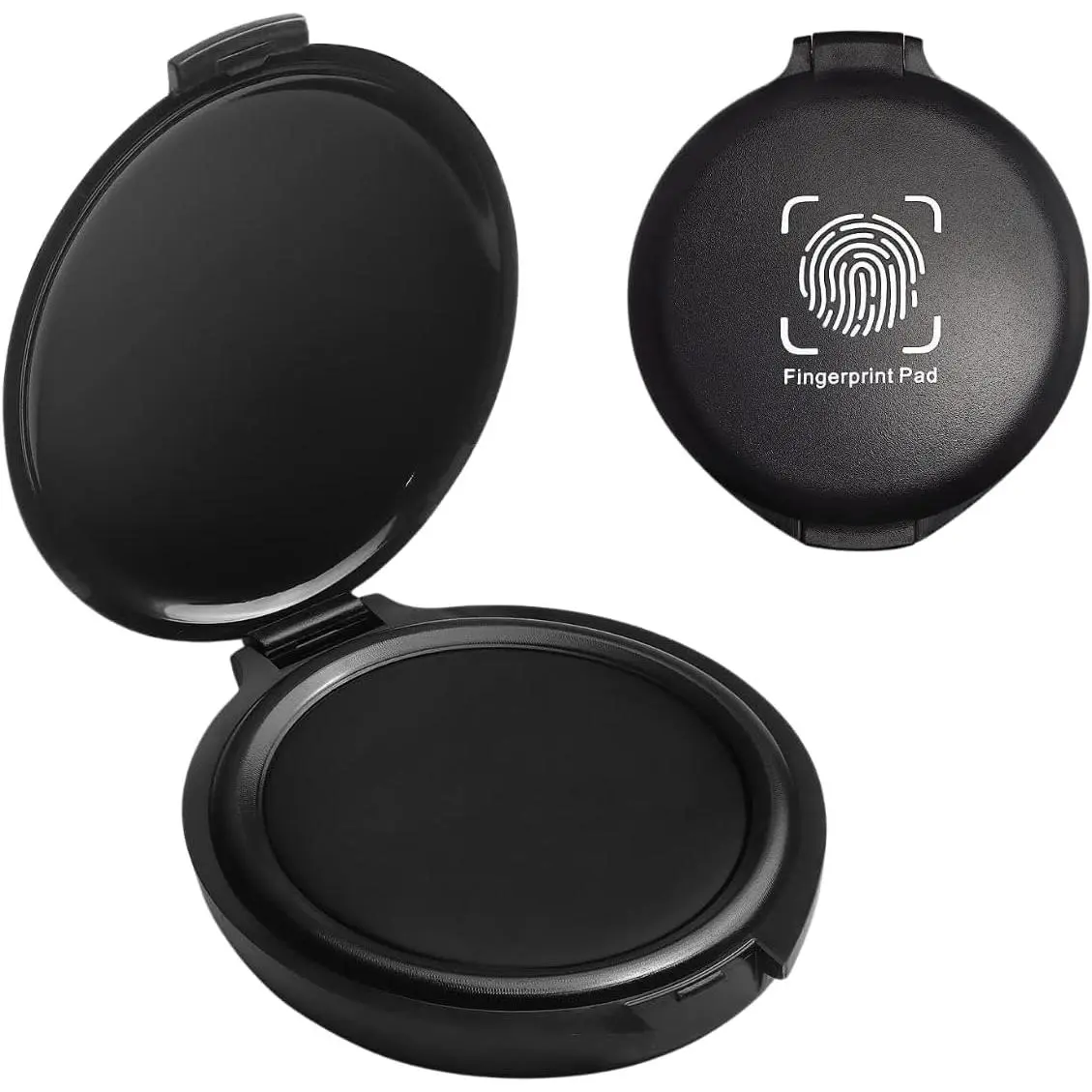 Compact Round Thumbprint Fingerprint Ink Pad for Notary Supplies - Quick Dry, Stain-Free Black Pad for ID Printing, Law Enforcement | 1 Pack
