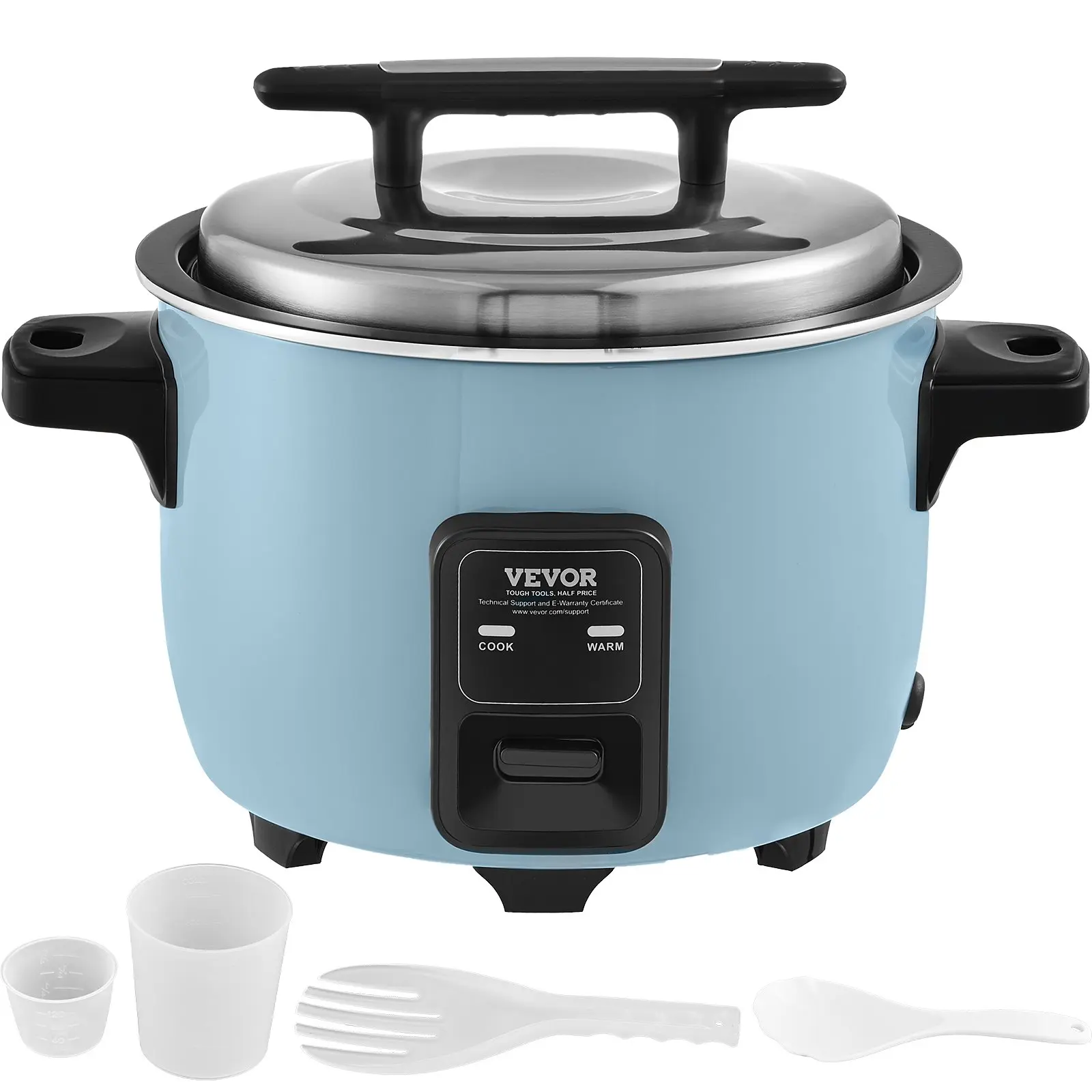 Commercial Rice Cooker, 40-Cup Rice Cooker, 8.45 Qt/ 8 Liter Large Rice Cooker and Warmer with Nonstick Inner Pot, Fast Cooking and 24-Hour Keep Warm, with Rice Cup and Paddle, for Restaurant