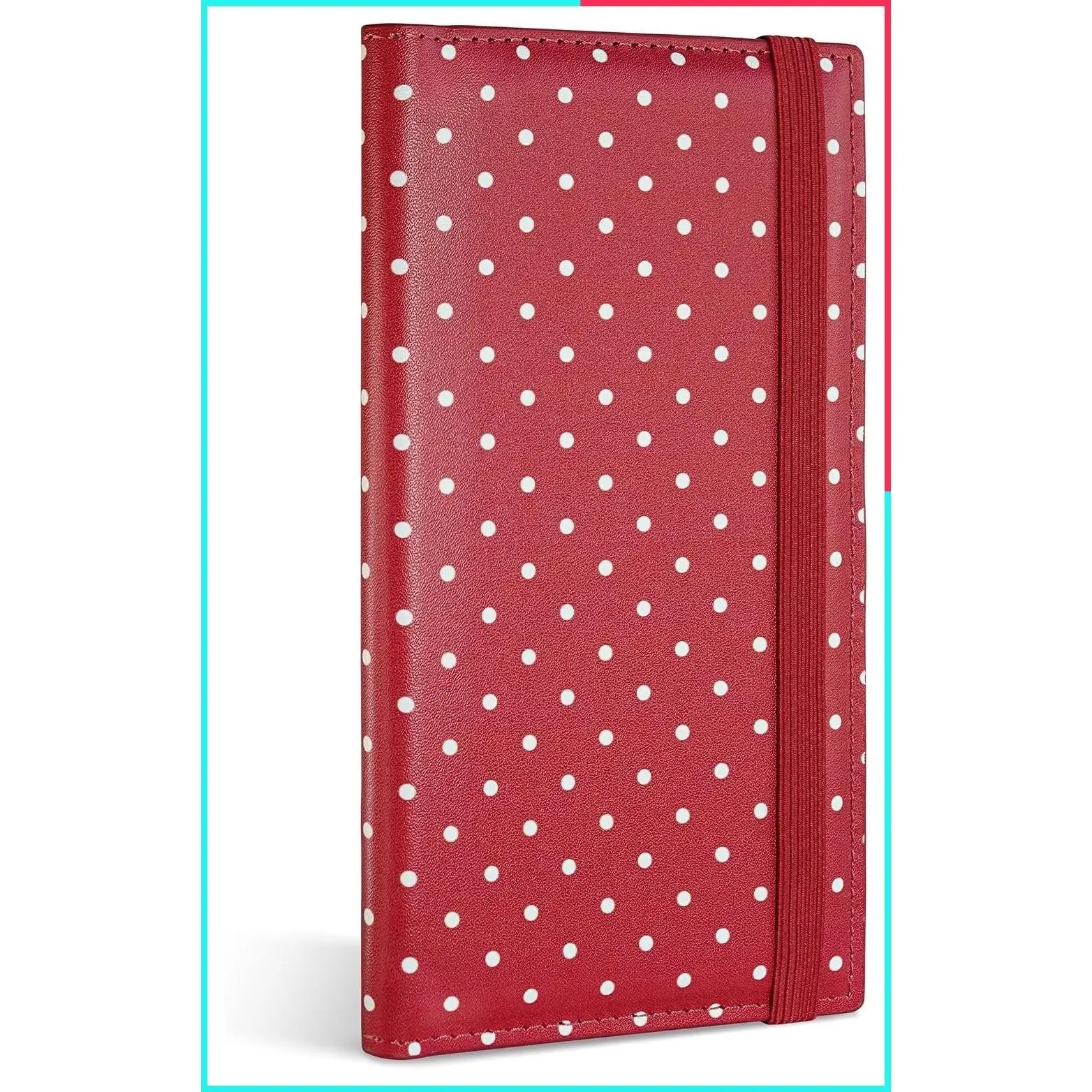 Personal Checkbook Cover with Pen Holder and Built-in Clear Plastic Divider for Duplicate Checks
