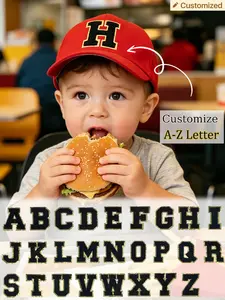 1PC Bright Red Custom A-Z Alphabet Toddler Baseball Hat 1-3Y, Wide Brim Adjustable Snapback Baby Sun Cap, Soft Cotton Kids Casual Headwear for Playground Picnic Travel Daily Use, Perfect Personalized Baby Gift