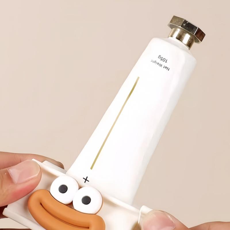 2-Pack Easy Squeeze Toothpaste Dispenser with Cute Big Mouth Design, Manual Bathroom Accessory for Easy Toothpaste Use