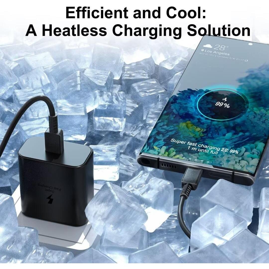 for  Galaxy S25 Ultra Charger de 45W  Cargador, S24, S23, S22, S21, S20, Plus, Tab S9, S8, Note 20, Z flip 6, 5, 45Watt Super Fast USB C  Cord