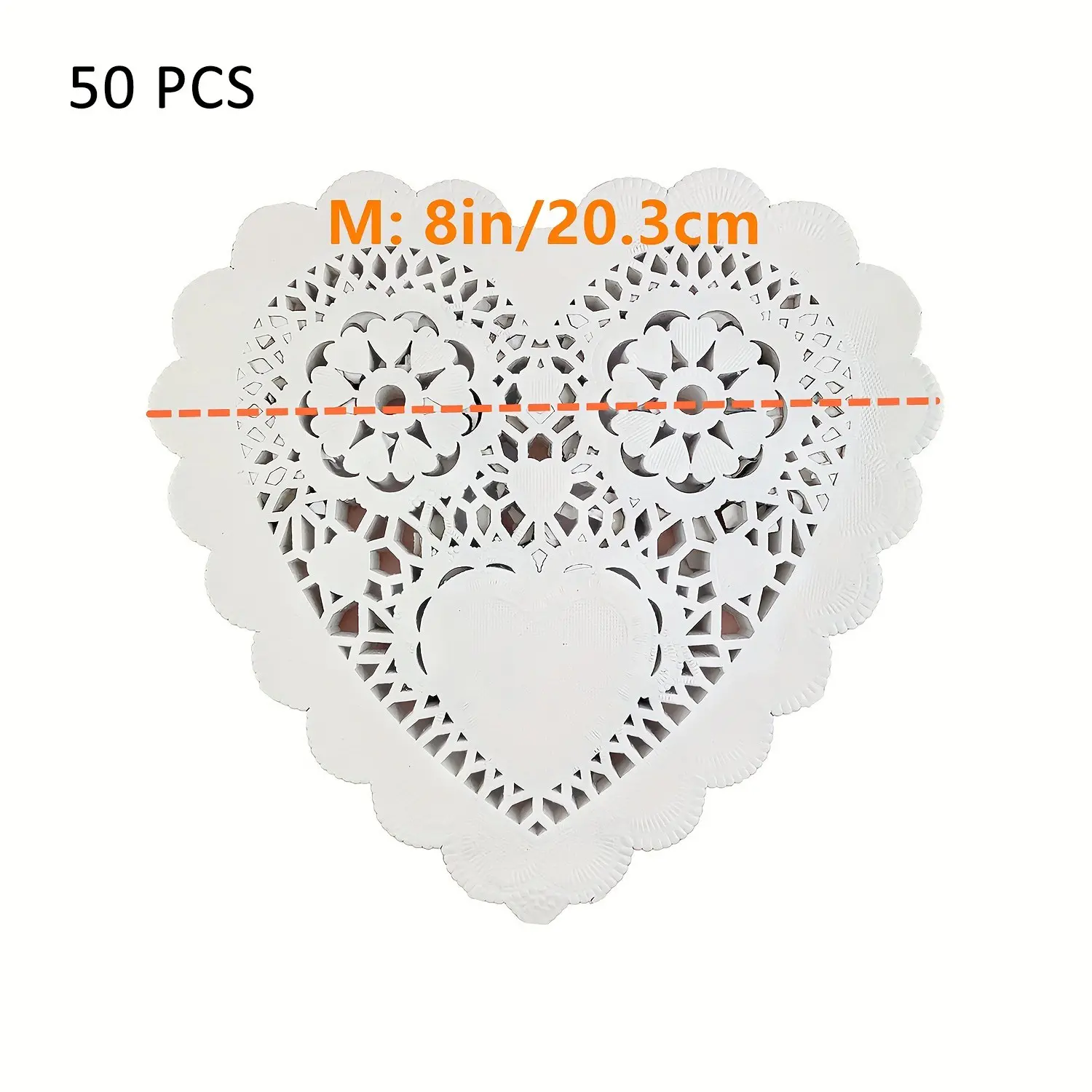 Heart-Shaped Edged Paper Mat, Baking Paper, Kitchen Oil Absorbing Paper, Disposable Table Mat, Ideal for Cooking & Serving