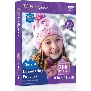 Clear Thermal Laminating Pouches 3mil, 200 Pack, 8.9×11.4 in Laminator Sheets, Fits 8.5 x 11 Letter Sized Paper