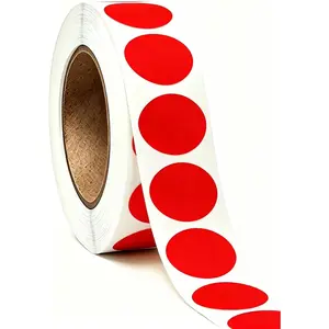 ® Red Color Coding Labels, 1000 Count 1 Inch Round Color Dot Stickers, 2 Rolls of 500 Blank Adhesive Circle Labels for Inventory Organization, Classroom, Office and  Storage