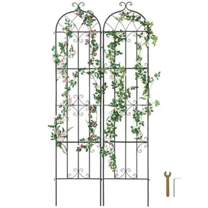 VEVOR Garden Trellis for Climbing Plants, 71x 20 in, 4 Packs Rustproof Metal Garden Flower Trellis, Outdoor Climbing Rose Trellis Cucumbers Support, Decorative Clematis Trellis for Courtyards Lawns