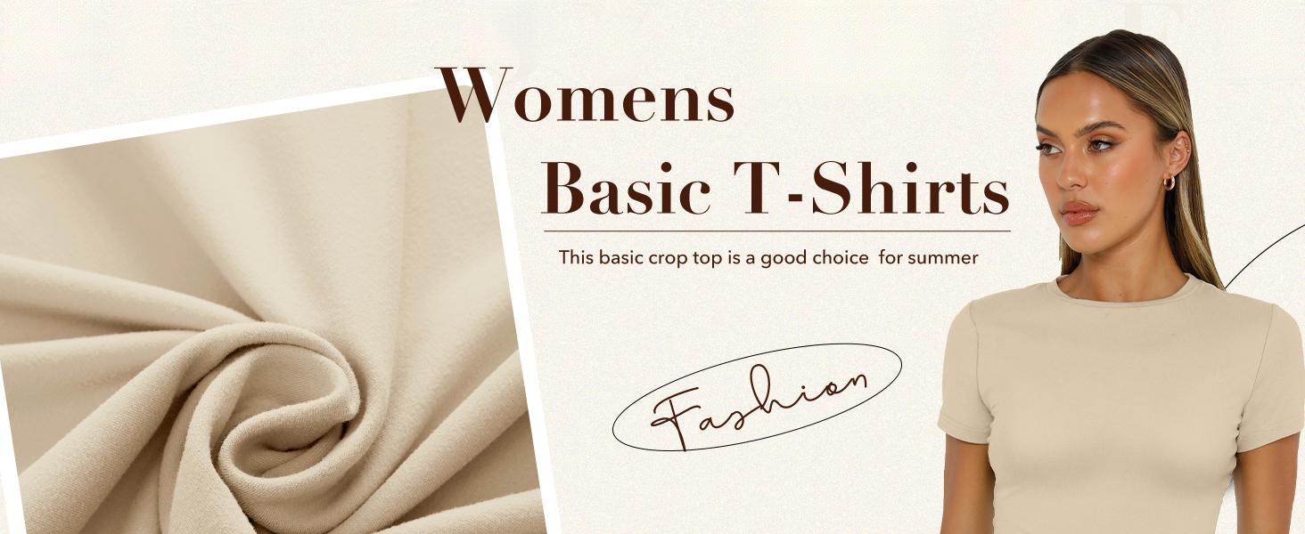 Women's Buttery Soft Y2K Crop Top – Short Sleeve Slim Fit Basic Tee for Summer. Workout & Casual Wear Tee for Gym, Running or Everyday Outfits. Soft, Stretchy & Breathable.