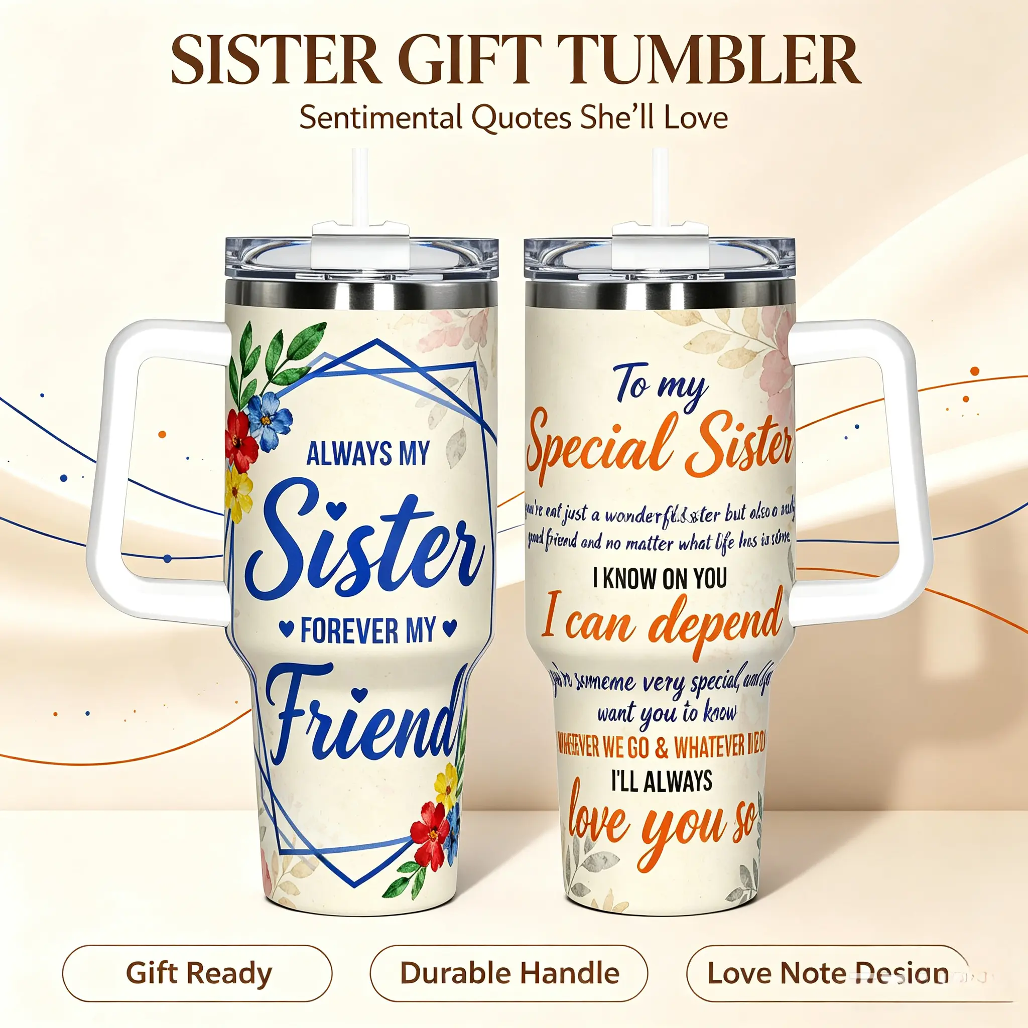 1pc Stainless Steel Cup 40oz Water Bottle Insulated Mug Tumbler,Funny Design With Special Sister Always My Friend Double-layer insulation Leakproof Large Capacity, Needed for Gym, Hiking, Travel Ideal Birthday Ch Stranger Things Dr Pepper