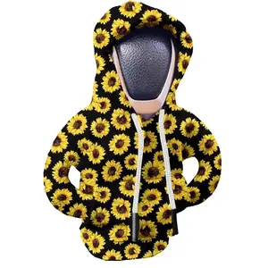 Sunflower Print Hoodie Gear Shift Cover, Cute Auto Shift Knob Protector for Car Interior