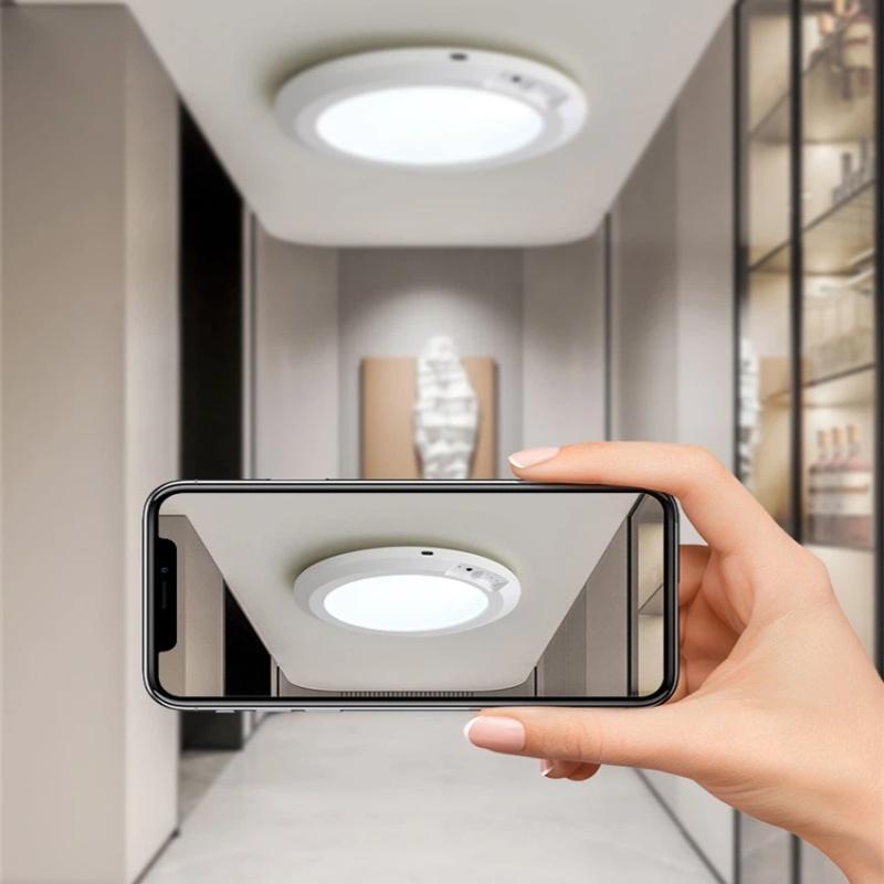 1/2-Count Rechargeable Motion Sensor Light with Remote Ceiling Light Operated Closet Lights Ceiling Light Timing Dimmable 7.09in for Closets Shower Stair Pantry Hallway Porch