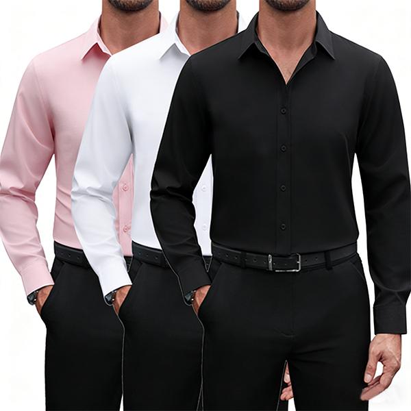Dress Shirts 16-Way Stretch Slim Fit Long Sleeve Button Down Business Casual Shirts Wrinkle Free Traveler Shirts Top Menswear