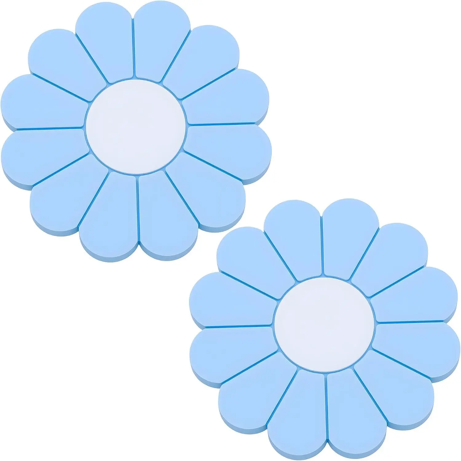 2-Pack  Cup Holder Coaster Inserts, Daisy Shape, 2.75 Inch Non-Slip  Cup Holder Insert,  Non-Slip Cup Holders,  Accessories Interior for Women and Man (Light Blue)