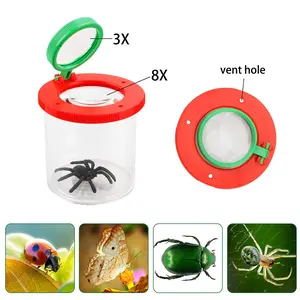Insect Observation Box, 3x & 8x Dual Magnifier, Breathable Anti-Drop, Outdoor Bug Catching, Science Exploration, Portable, Birthday Gift