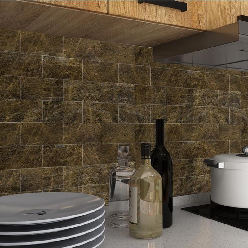 Marble Pattern Self-Adhesive Tiles Set of 16/32, Waterproof PVC Stickers for Bedroom TV Wall, Ideal for Kitchen and Bathroom Remodelling