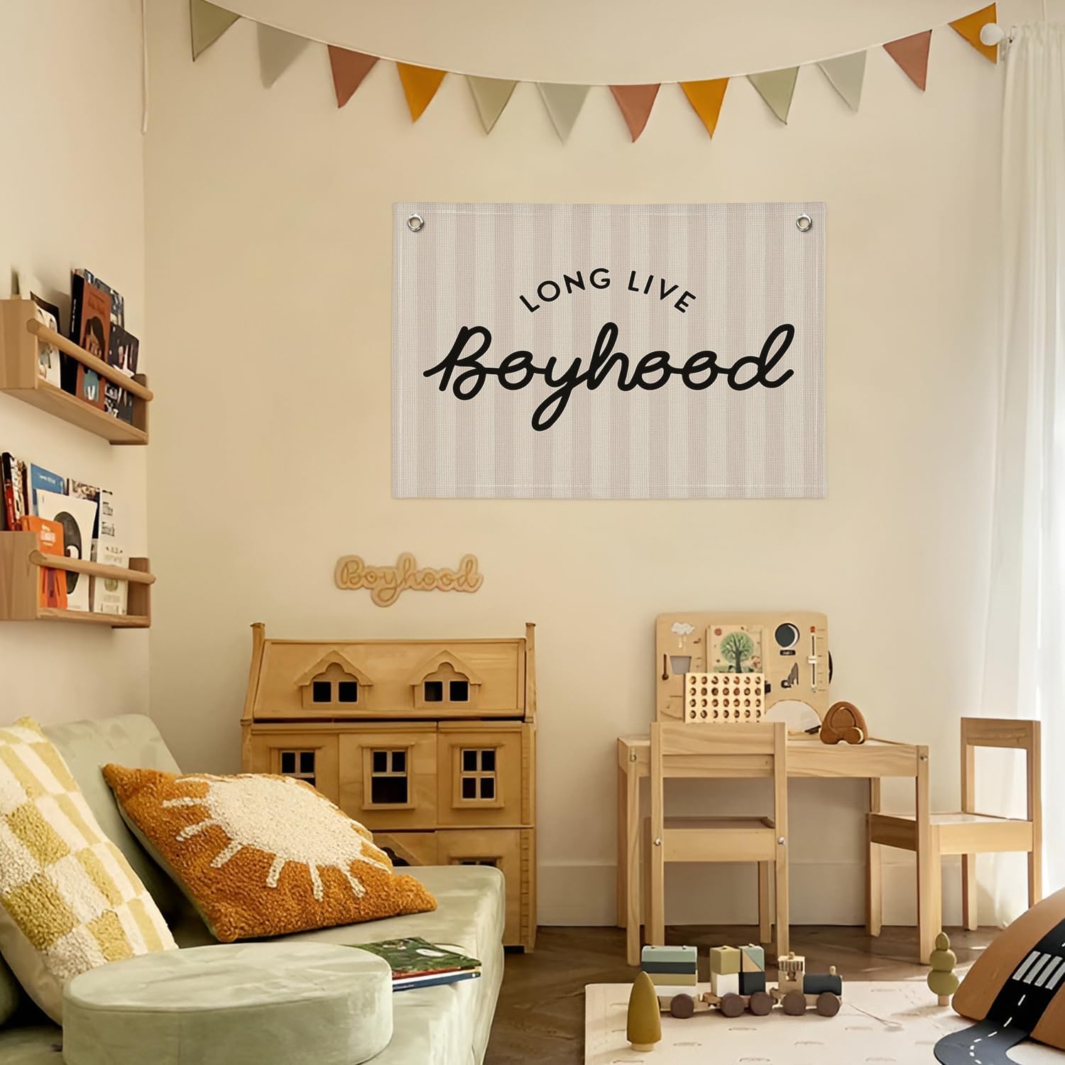 Long Live Boyhood Banner, Boy Decor, Canvas Banner Wall Hanging Flag Decor for Playroom Room, Boys Room Long Live Boyhood Banner, Boy Decor, Canvas Banner Wall Hanging Flag Decor for Playroom Room, Boys Room