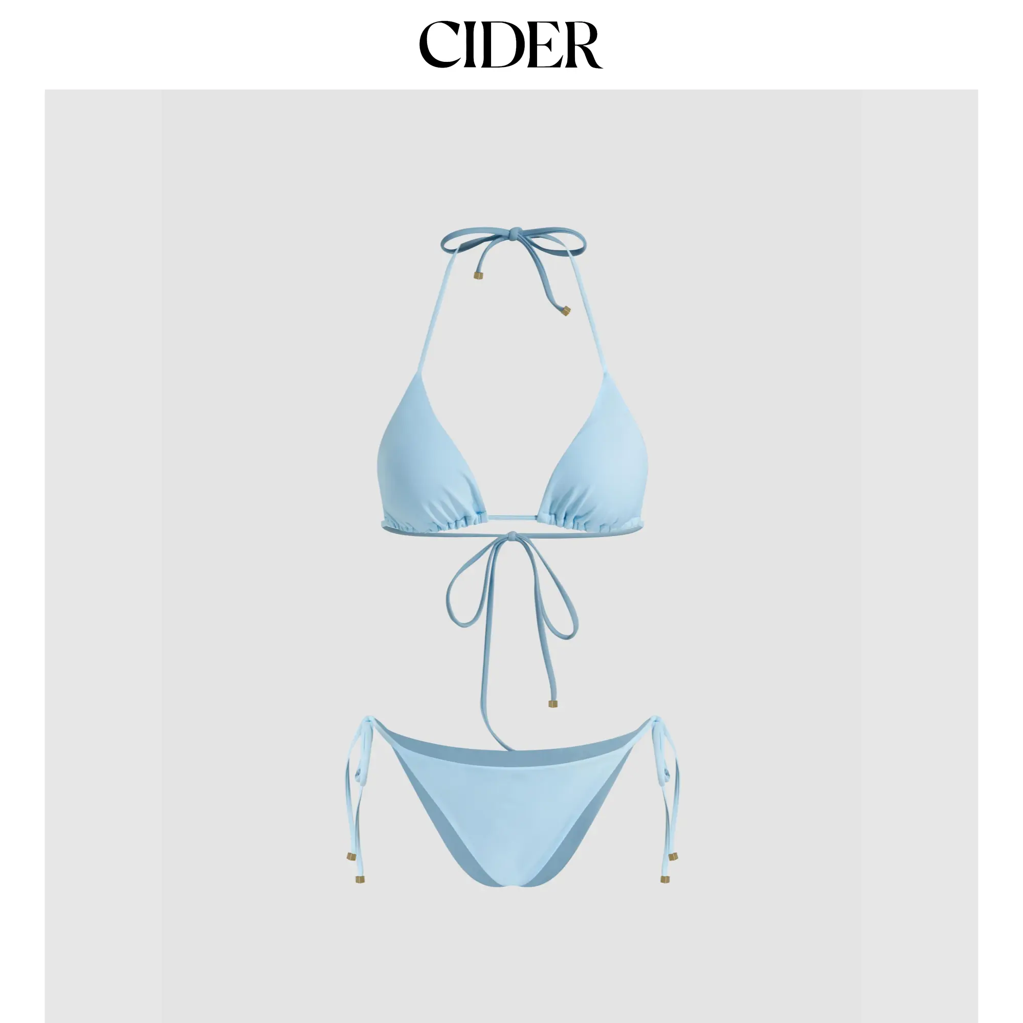 Cider Halter Neckline Tie Side Bikini Set