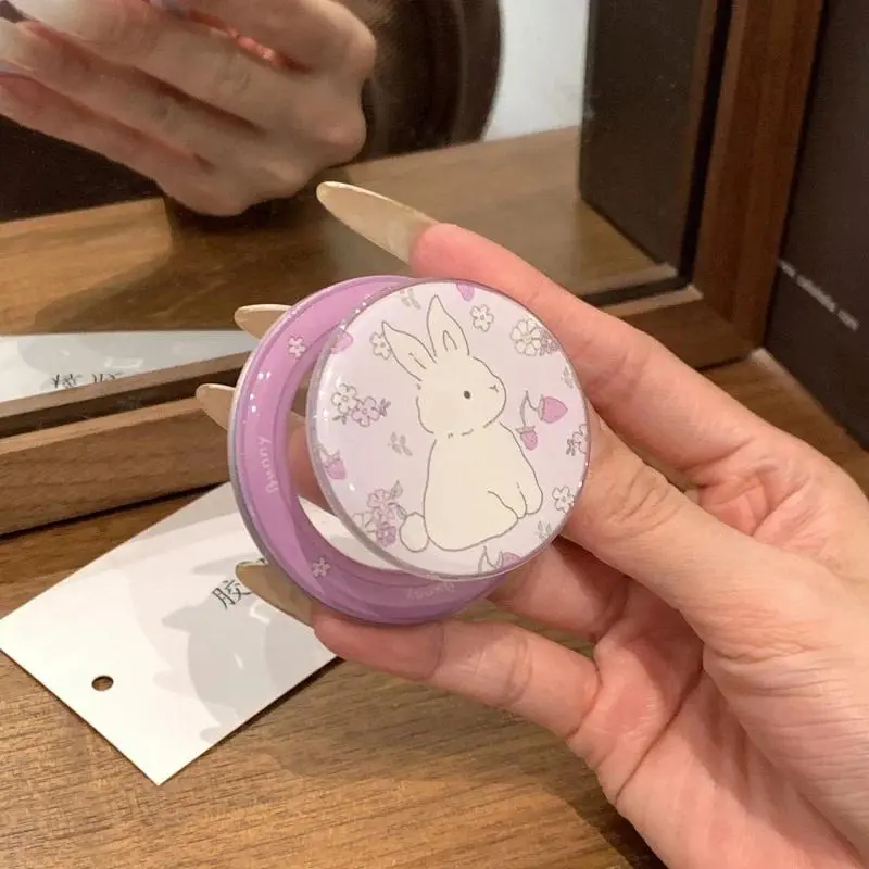Korean Cute Rabbit For Magsafe Phone Magnetic Griptok Stand For iPhone Funny Foldable Wireless Charging Case Holder