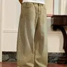 Men's High Street Style Vintage Washed Loose Fit Jeans, Loose Boyfriends Jeans, Trendy Distressed Wide-Leg Trousers, Versatile Fashion Apparel