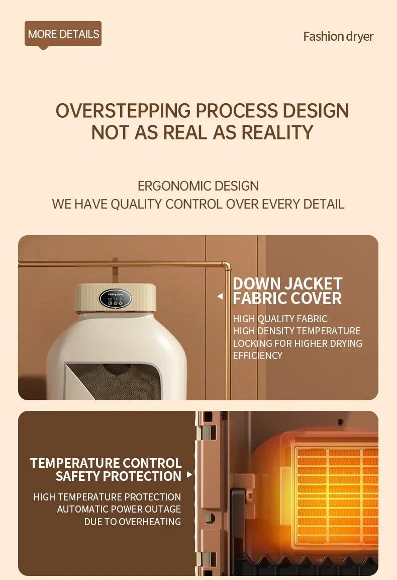 Mini Portable Folding Dryer with US Plug - Timing Function Energy Saving Three Colors - Space Saving for Business Travel Tourist Apartments Household Items Home Appliances