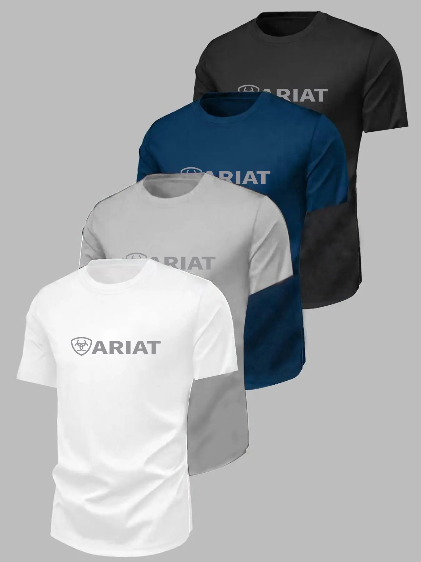 4-Pack Men's Round Neck Casual Short Sleeve T-Shirts, Breathable and Comfortable, Ideal for Outdoor Activities and Daily Wear