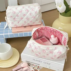 Versatile Puffy Makeup & Essentials Bag – Quilted, Plush Fill, Zipper Closure. Perfect for Desk, Short Trips & Daily Carry. Great for Stylish & Practical Use.makeup bag