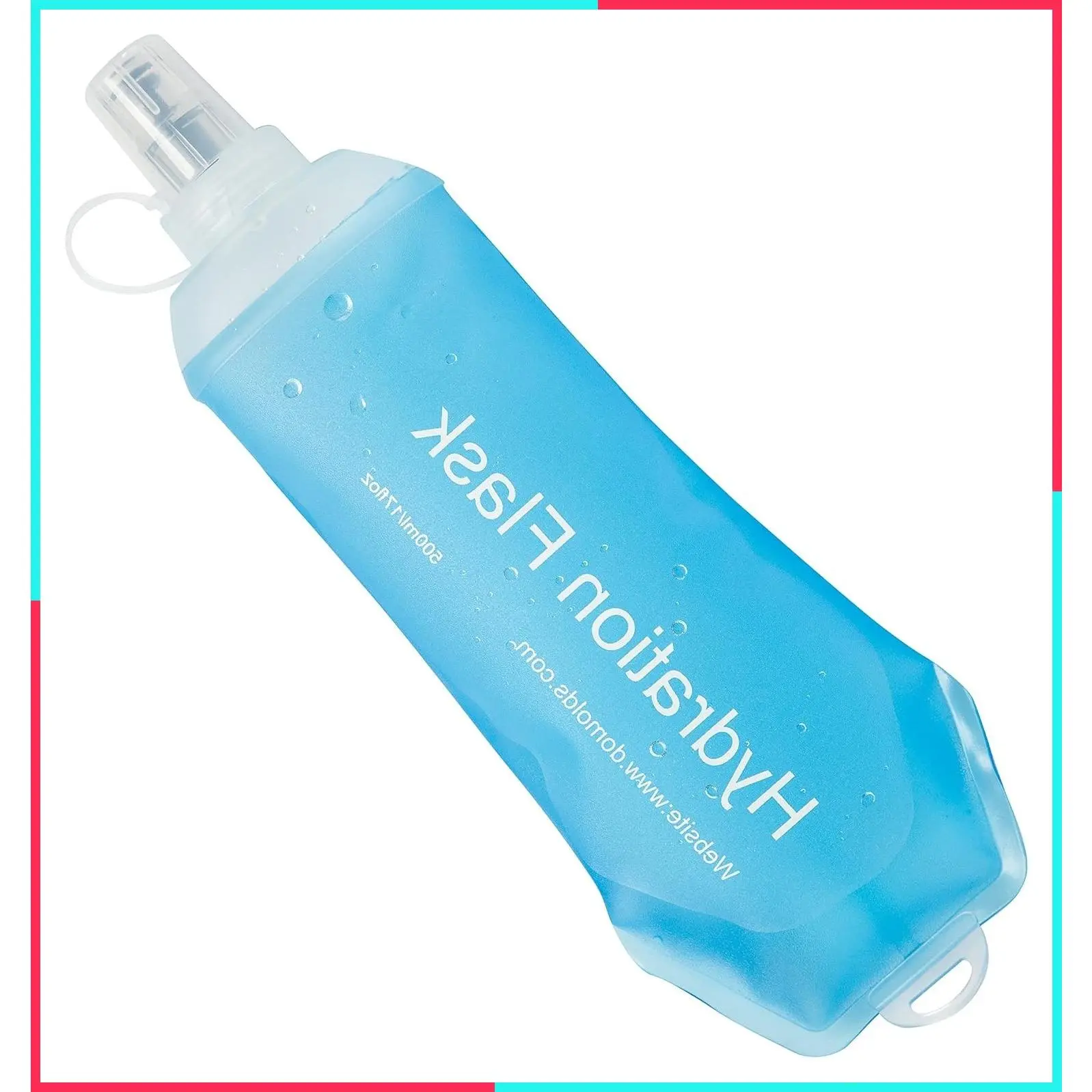 Soft Flask TPU Foldable Running Hydration Flask, Collapsible Water Bottle for Hydration Pack Cycling Marathon Hiking