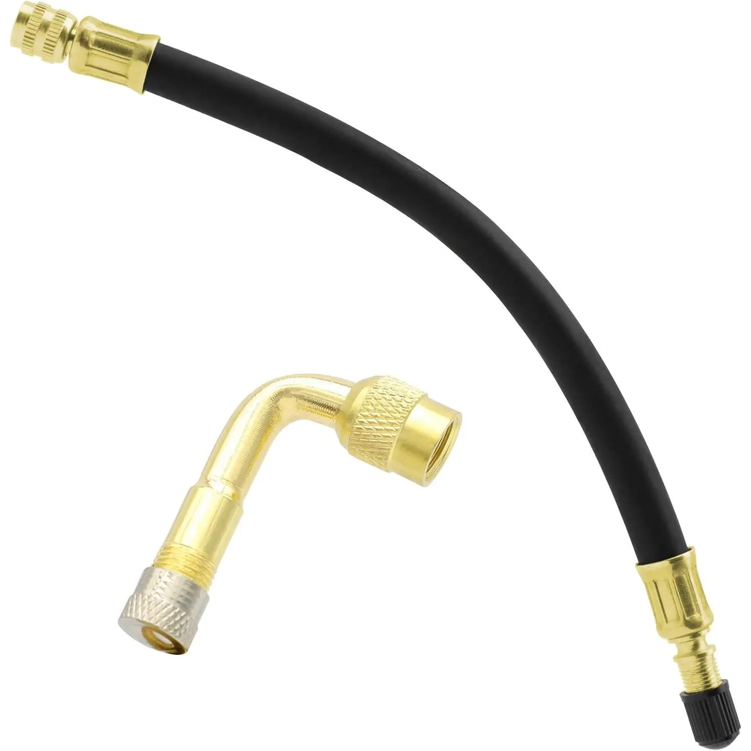 Tire Valve Extension, 8.25 Inch Flexible Valve Stem Extenders with 90  Brass Schrader Tire Valve Extension Adaptor Compatible for     Scooter by