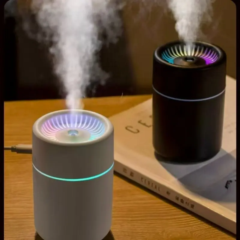 Mini USB Humidifier, Dual Color Options, Fine Mist, Essential Oil Compatible, Multifunctional, RGB Atmosphere, Home Office Car Use