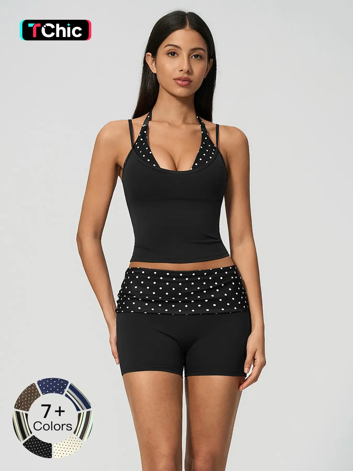 Women's Sporty Yoga Set, Halter Neck Dual Shoulder Backless Waist Cinch Butt Lifter Running Quick-Dry Fitness