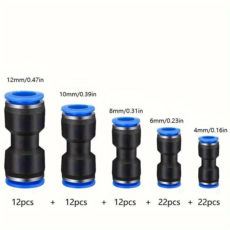 Quick-Connect Air Hose Fittings Kit, 80-Piece/Box Universal Thread Leak-Resistant Fittings for 5/32, 1/4, 5/16, 3/8 and 1/2 inch Tubes, Easy Installation