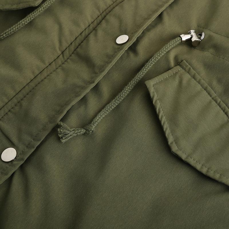 Women's winter warm coat, warm fleece parka, windproof mid-length jacket, hooded padded jacket, zipper and button design, suitable for winter wear