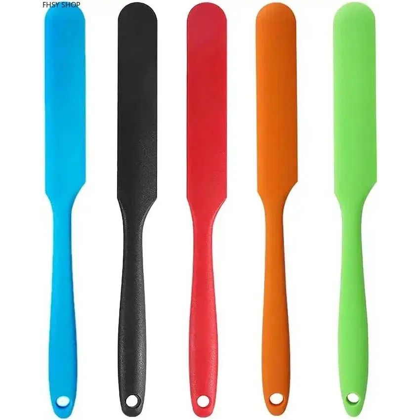 Multi-Purpose Flexible Silicone Scraper Set - Slant-Design Mini Sticks, High-Temperature Resistant, Ergonomic Grip, Compact Size for Cake & Resin Craft Use