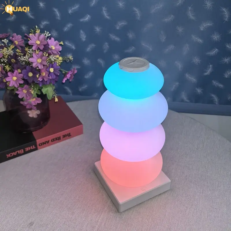Modern Minimalist Macaron Atmosphere Lamp, Candy Decor Rainbow Night Light, Room LED Desk Lamp, RGB String Lantern