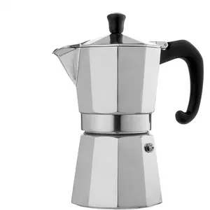 Stovetop Espresso Maker |   Italian Moka Pot Espresso Maker, Classic Aluminum Design Mocha Pot for Home Brewing & Camping |   Easy to Use & Clean - 6-Cup, Silver