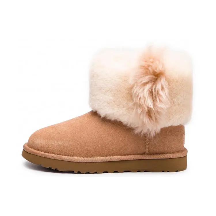 UGG Sheepskin Warm Retro Comfortable Short Snow Boots 1101039-ARY