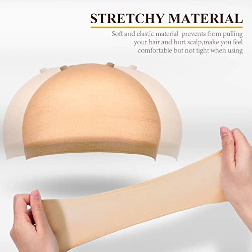 Bling Hair Gifts 2 Pcs Wig Cap For Lace Front Wig, Invisible Stocking Caps Sheer Wig Cap, Transparent Wig Cap For Women