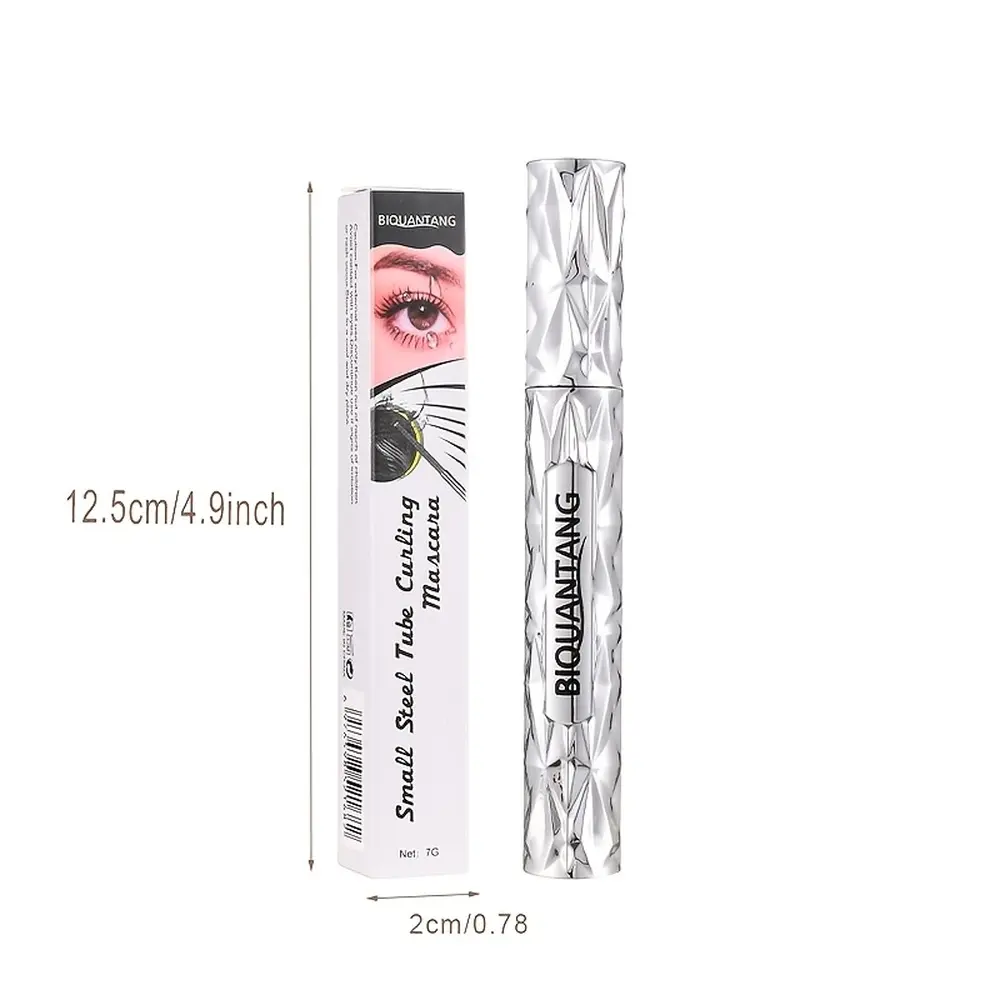 Waterproof Sweat-Proof Steel Tube Mascara, Black Volumizing Lengthening Curling Mascara with Precision Design, Sleek Metallic Tube, Natural Full Coverage, Long-Lasting Lightweight Formula for Daily Makeup, Parties, Mother’s Day Gifts Lash Cosmetic