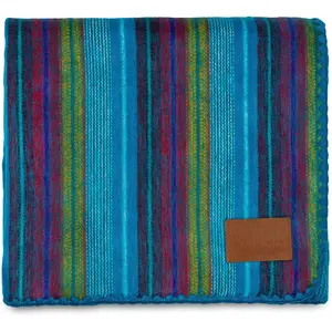 Alpaca  Blanket Throw | Large, Beautiful, Warm, Variegated | 85 x 65 inches | Ultra-Soft,  and Breathable | Non-Itchy or Scratchy Fabric (Blue Variegated)