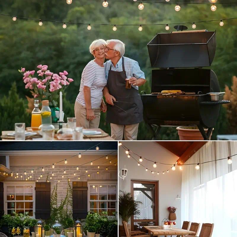 100FT/200FT Solar String Lights Outdoor With Remote, Dimmable Solar String Lights For Outside With Shatterproof Bulbs, G40 LED Patio Lights String Solar Powered, Hanging Lights For Yard Decor, Halloween, Christmas Decoration