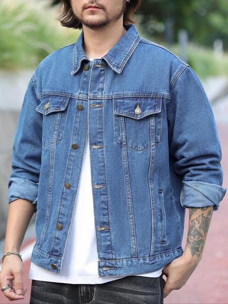 Men's Denim Jacket Coat, Casual Fashion Outerwear, Stylish Design for Daily Wear & Outdoor Activities, Perfect Fit for Spring & Fall Seasons