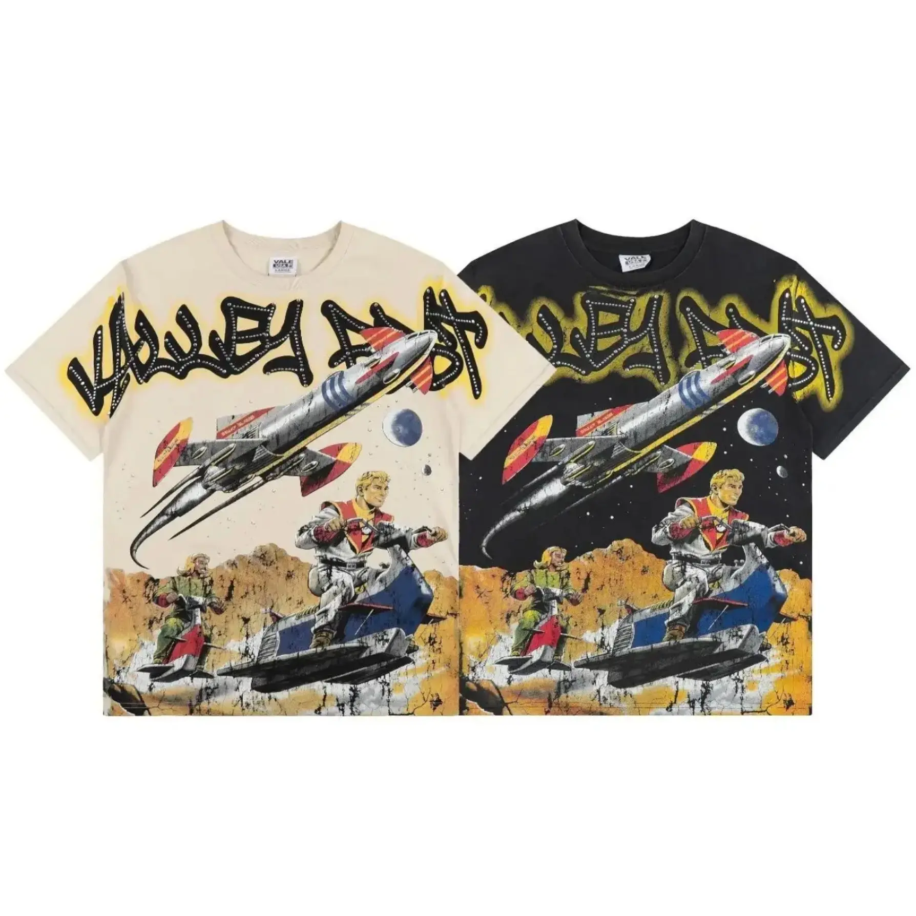 VALE Vintage Washed Rhinestone Cropped T-Shirt 100% Cotton Loose Oversized Boxy Y2K Hip Hop Crew Neck Baggy Graphic Diamond Tee Summer Casual Festival Top for Men Women,back to school,back to school haul