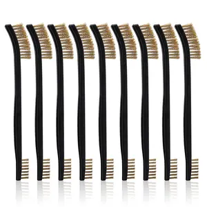 Scratch Brush Set for  Cleaning, Double-Ended Wire Bristle Brushes 9 Packs,  Purpose  Cleaner Kit, Handy Brass Scrub for Cleaning Welding Slag//Rust/Dirt
