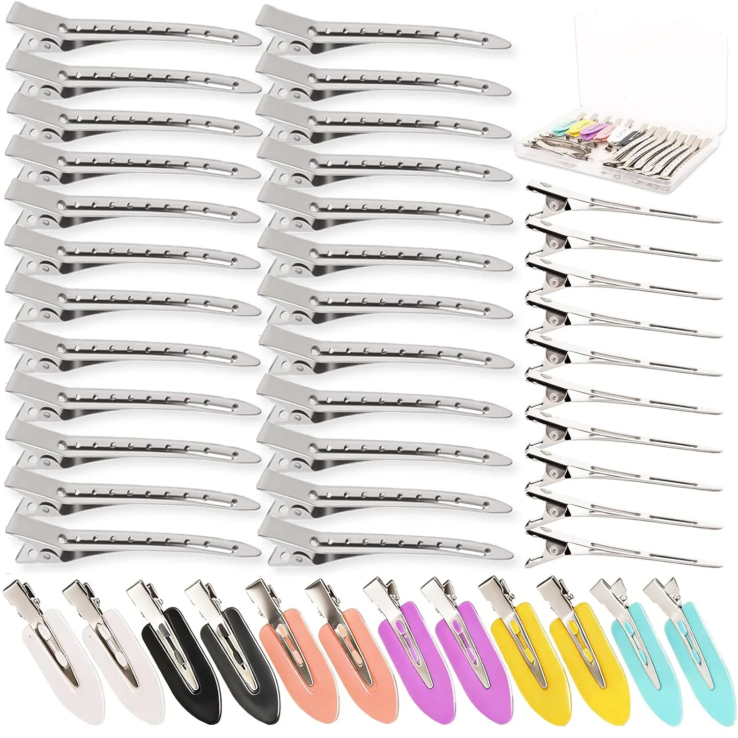 44 count Metal  Hair Clips, Hair Clips for Styling, Duck Billed Hair Pins Creaseless Hair Clips Salon, Makeup, Hair Dyeing DIY Bows &  Use (44  Sizes)