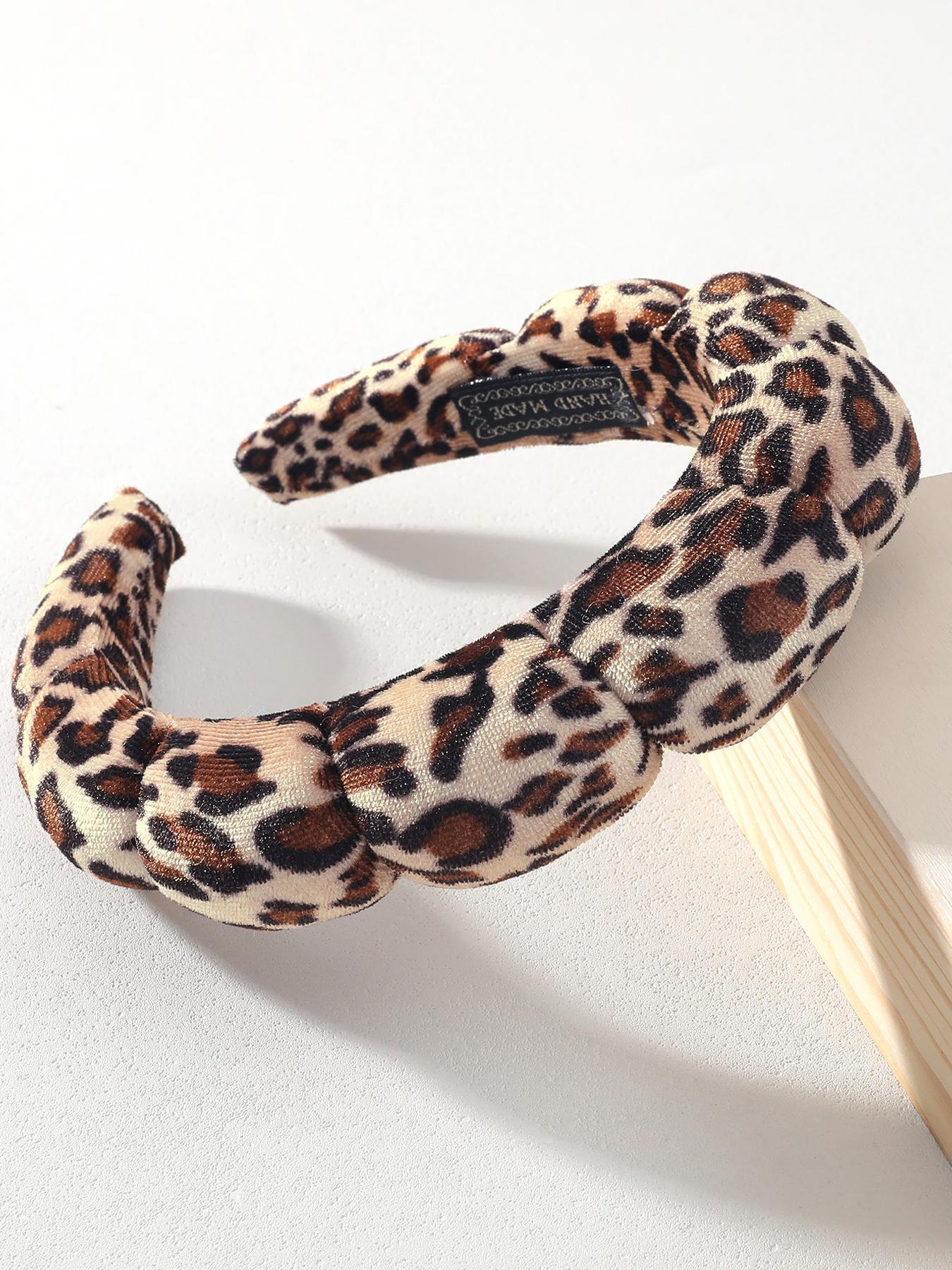 Leopard Print Hair Hoop, Fashionable Hair Accessories for Women & Girls, Pull Headband, Wash Face, Bath, Make Up, Fix Hair Band