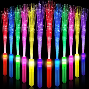 12 count Fiber Optic Wands Glow Sticks LED Light up Wand Bulk with 3 Flashing Models Included  for 4th of July Party Supplies Wedding Birthday (Multicolor)