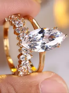 Dazzling Cubic Zirconia Ring, Elegant Daily & Party Jewelry, Sweet Gift for Valentine's Day, Wedding Anniversary Stunning Wedding Ring, Ideal for Daily Wear & Proposal, Comes with Gift Box