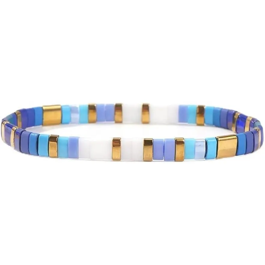 Candy Colorful Tila Flat Beads Bracelets for Women Trendy  Friendship  Stackable Christmas  Gifts