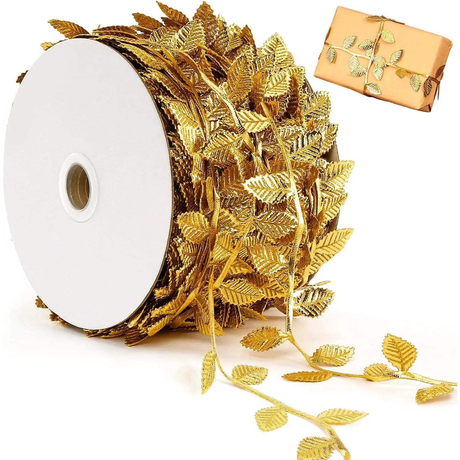 20 Yards  Leaves Ribbon, Artificial Leaf Ribbons,  Leaf Ribbon Trim Rope for  Wrapping, Garland DIY Crafting, Wedding, Party,  Decorations